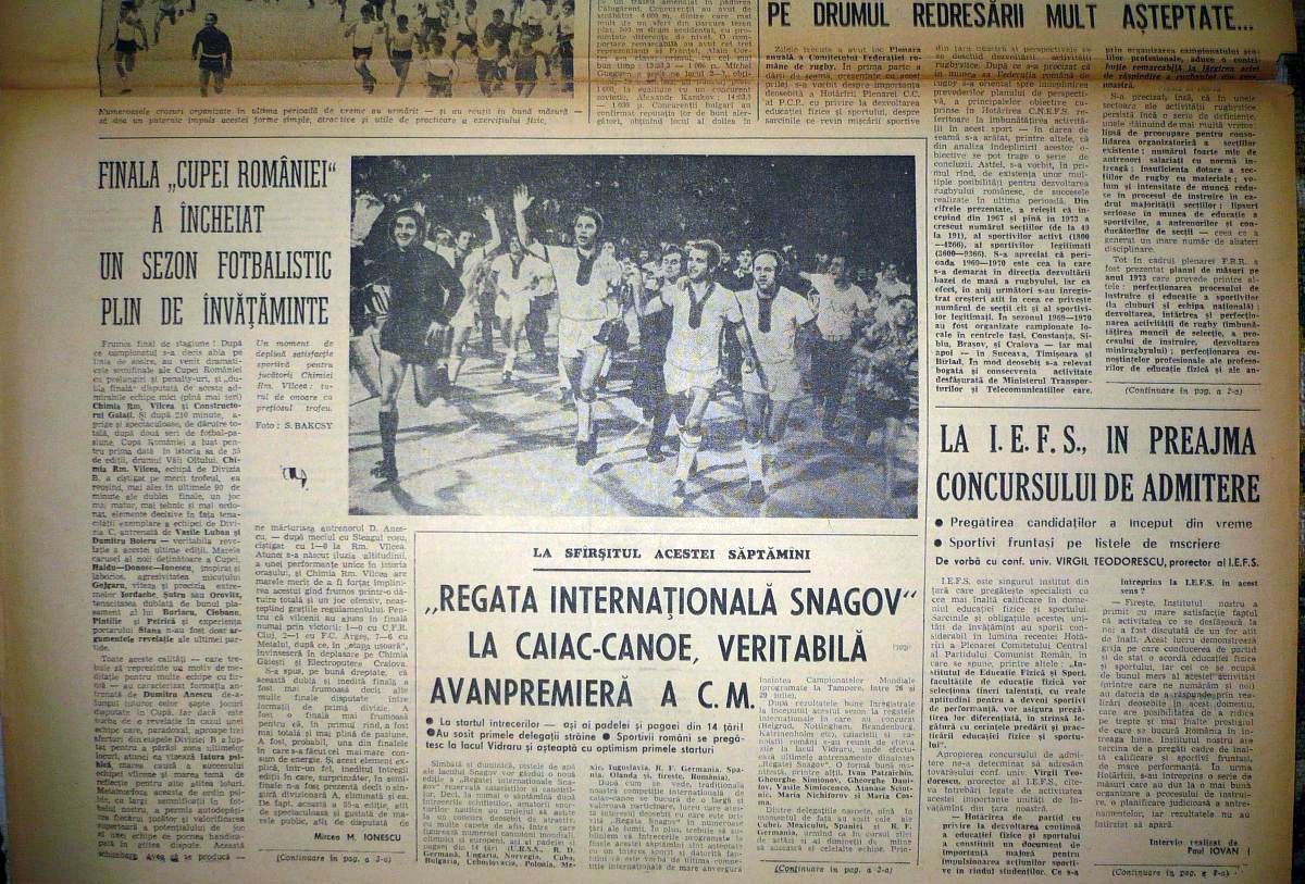 RETRO GSP: Cupa României '72-'73, finala, rejucare: Chimia Rm. Vâlcea (B) - Constructorul Galați (C) 3-0