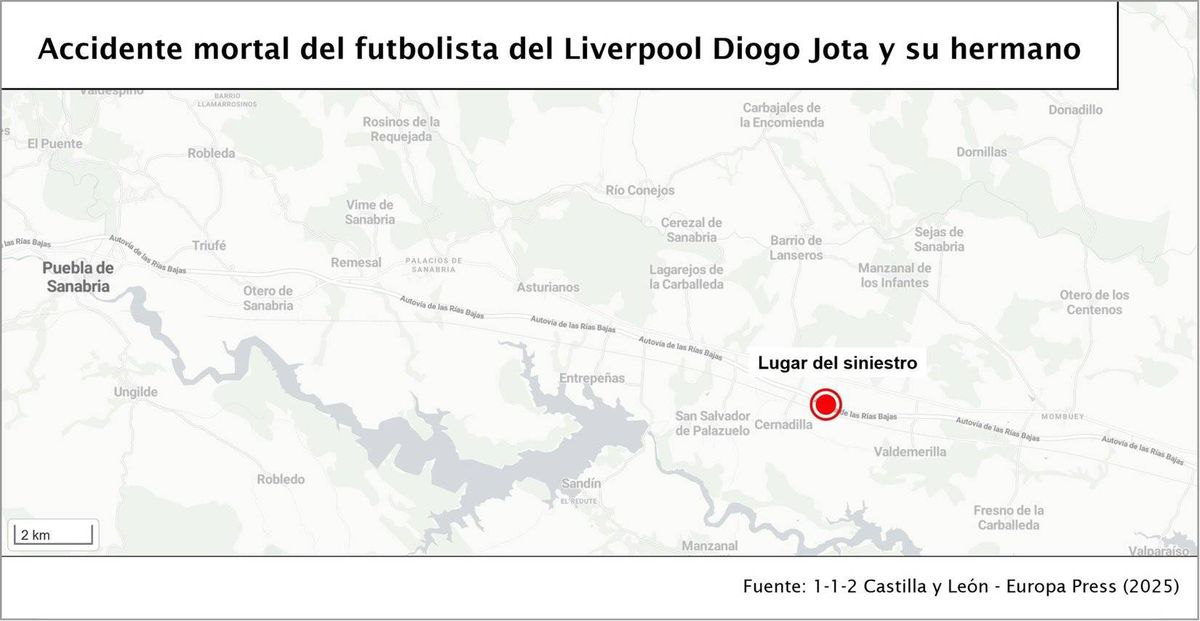 Imagini de la locul accidentului în care a murit Diogo Jota