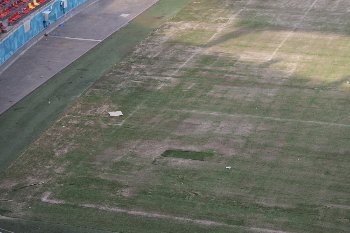 Dezastru total pe Arena Națională! » Cel mai mare stadion al țării a fost inundat de furtună: lifturile sunt inundate și blocate, iar gazonul e distrus