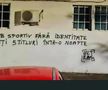 Ultrașii din Peluza Sud au scris pe pereți, în diverse locații, următorul mesaj: „Club Sportiv fără identitate / Vreți 5 titluri într-o noapte”.