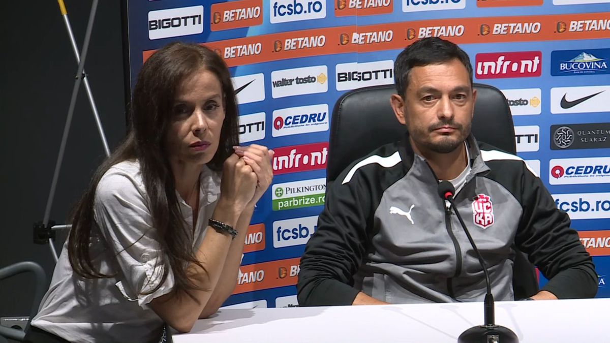 FOTO Margarita Peychinska, translator la conferința CSKA înainte de FCSB