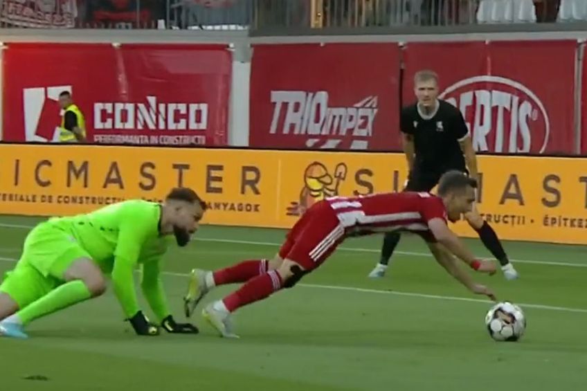 Penalty-ul primit de Sepsi în meciul cu CSKA Sofia / Captură Prima Sport 1