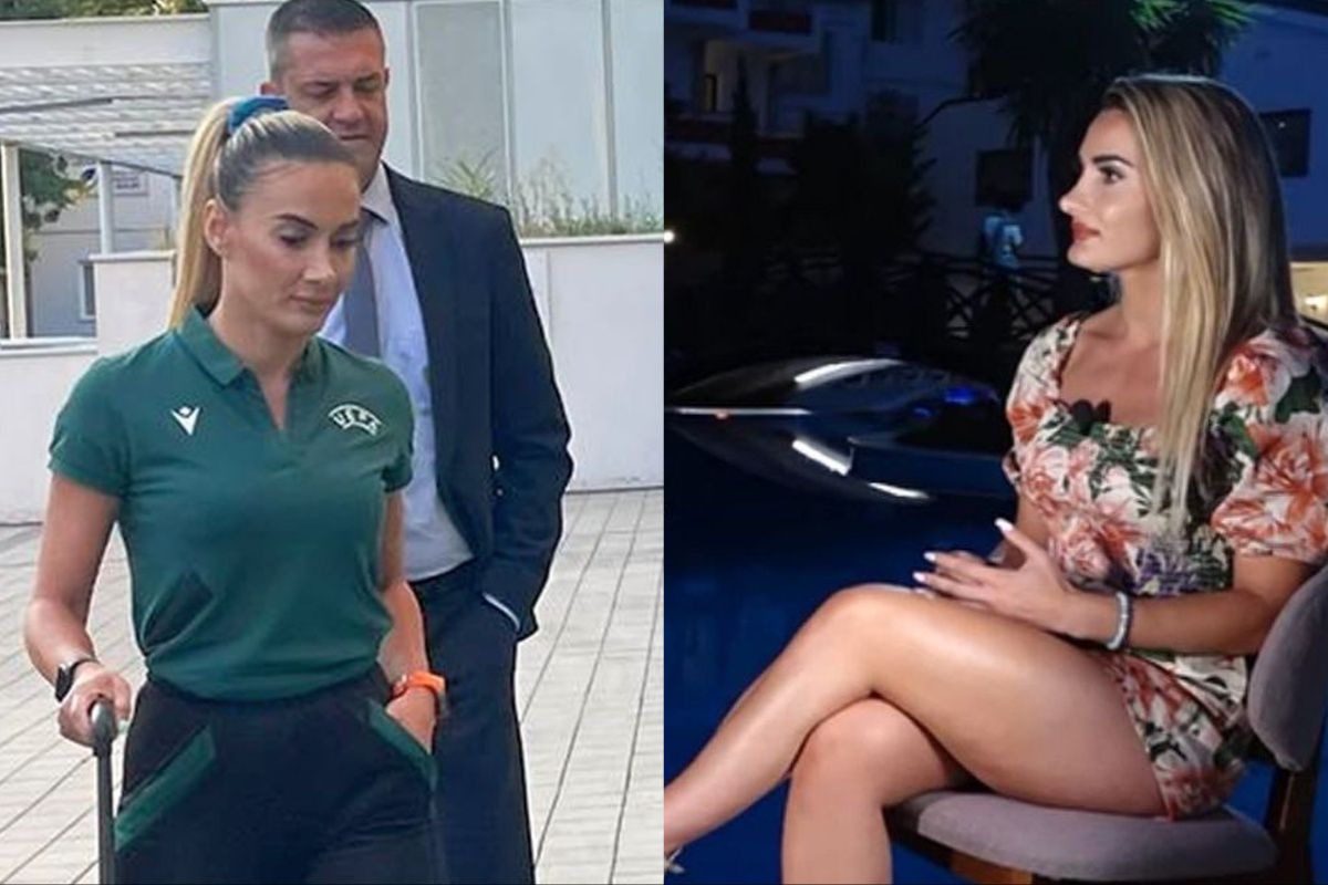 Emanuela în centrul atenției » Arbitra de rezervă de la FCSB - CSKA 1948 Sofia a furat toate privirile la sosirea la stadion