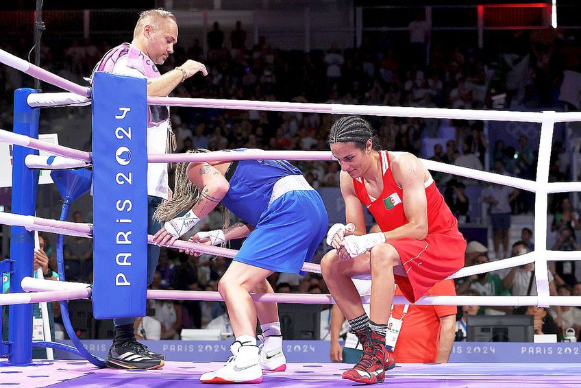 Imane Khelif și Anna Luca Hamori, la finalul luptei lor // foto: Guliver/gettyimages