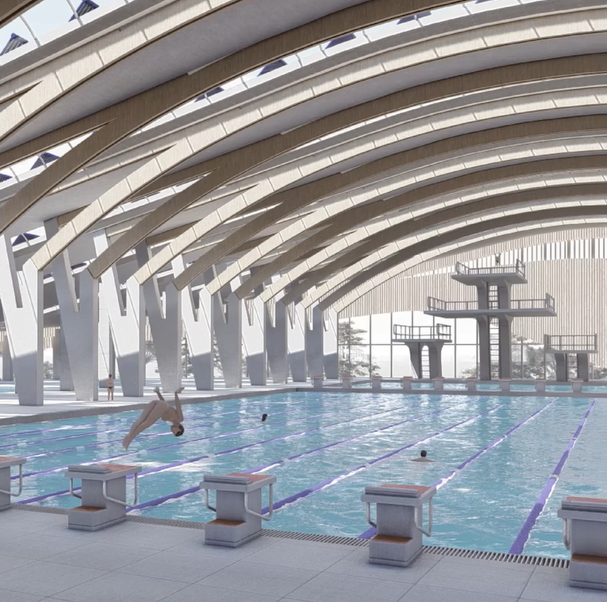 Cum va arăta noul bazin olimpic „David Popovici” » Investiție de 28 de milioane de euro: „M-a impresionat o declarație a lui David. Acum sunt pe șantier”