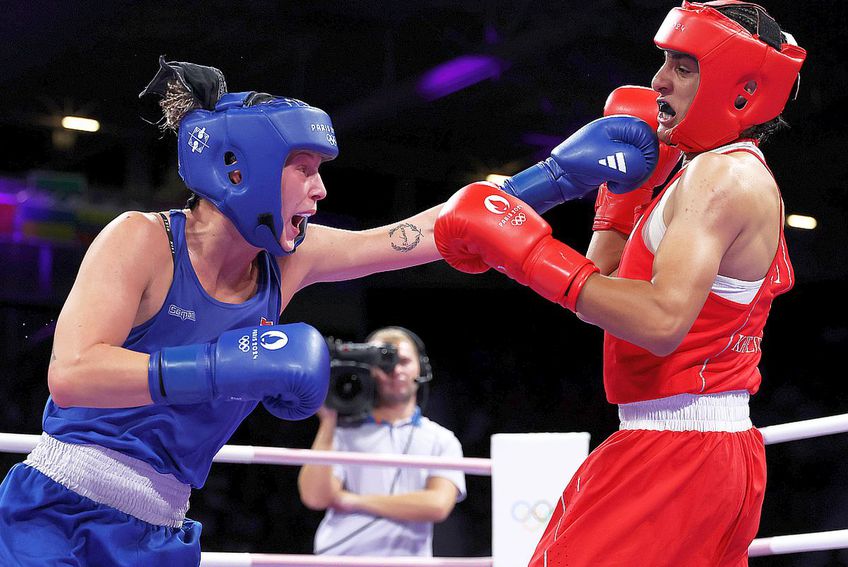 Anna Luca Hamori (în albastru) versus Imane Khelif // foto: Guliver/gettyimages