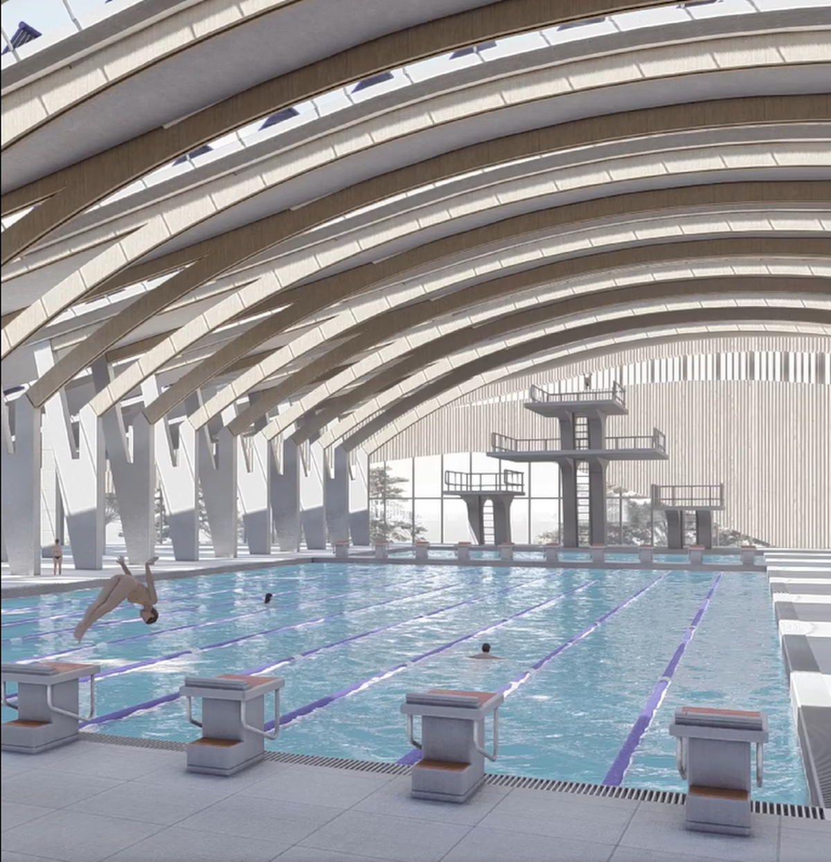 Cum va arăta noul bazin olimpic „David Popovici” » Investiție de 28 de milioane de euro: „M-a impresionat o declarație a lui David. Acum sunt pe șantier”