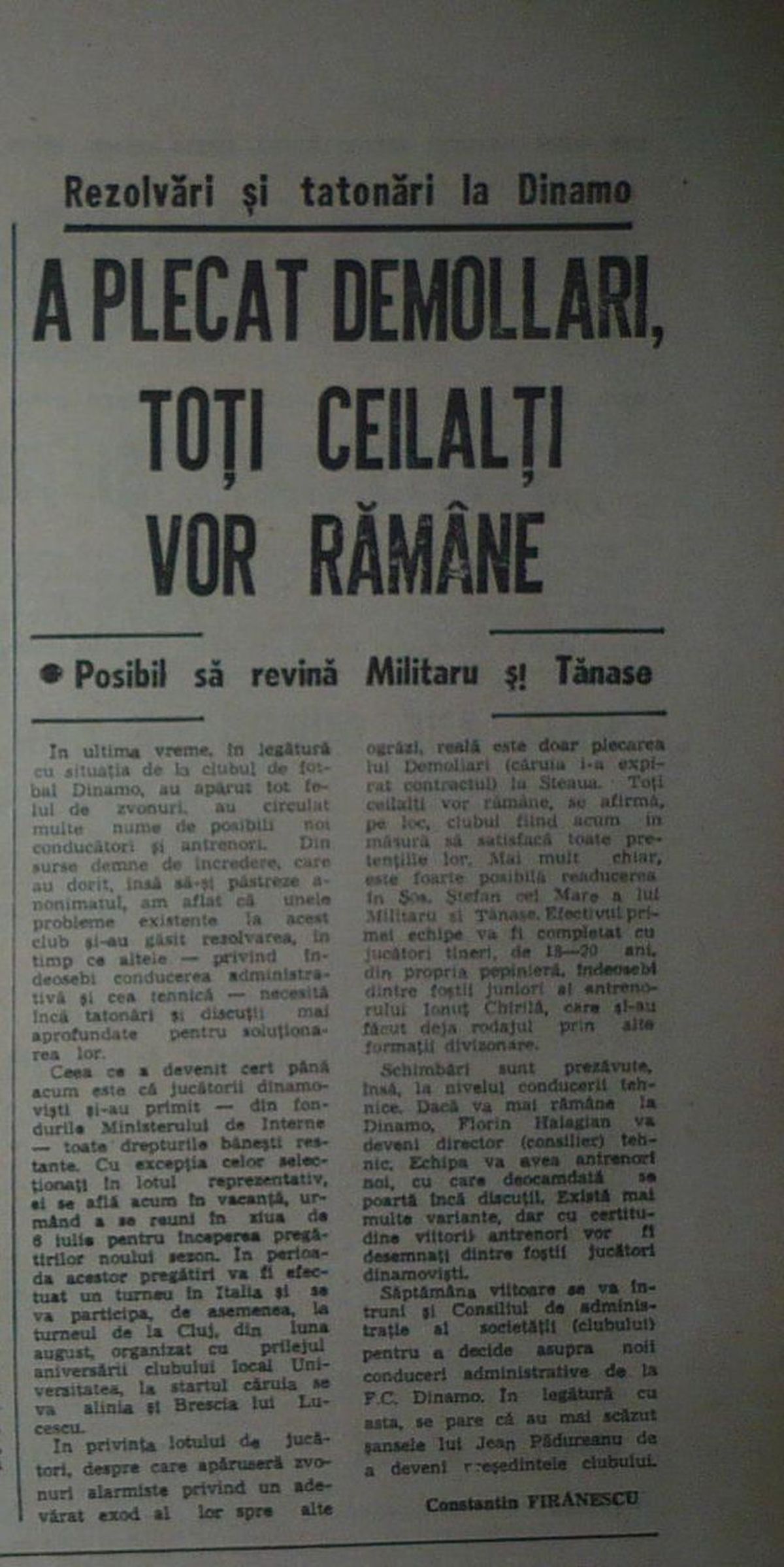 Sulejman Demollari - Dinamo - Steaua