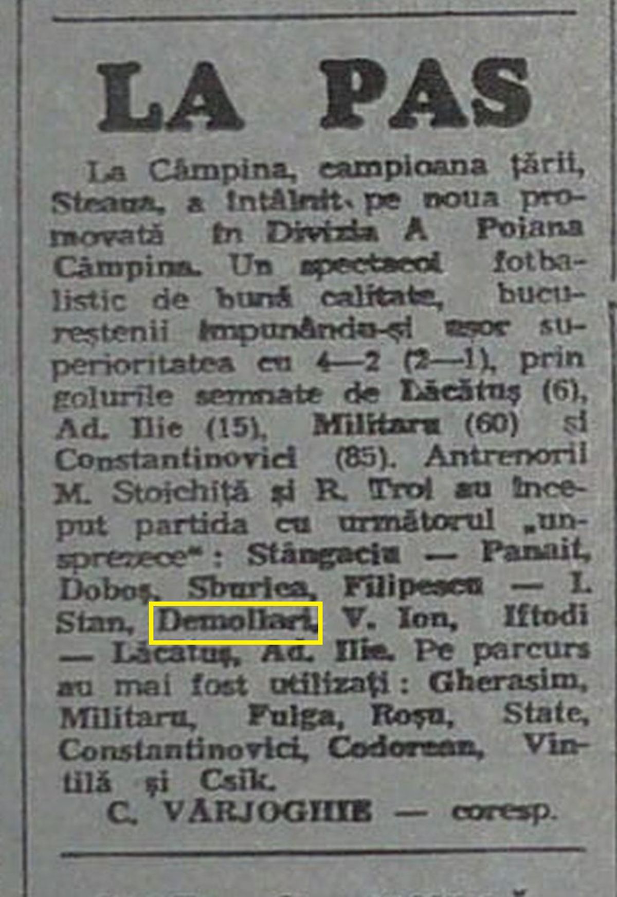 Sulejman Demollari - Dinamo - Steaua