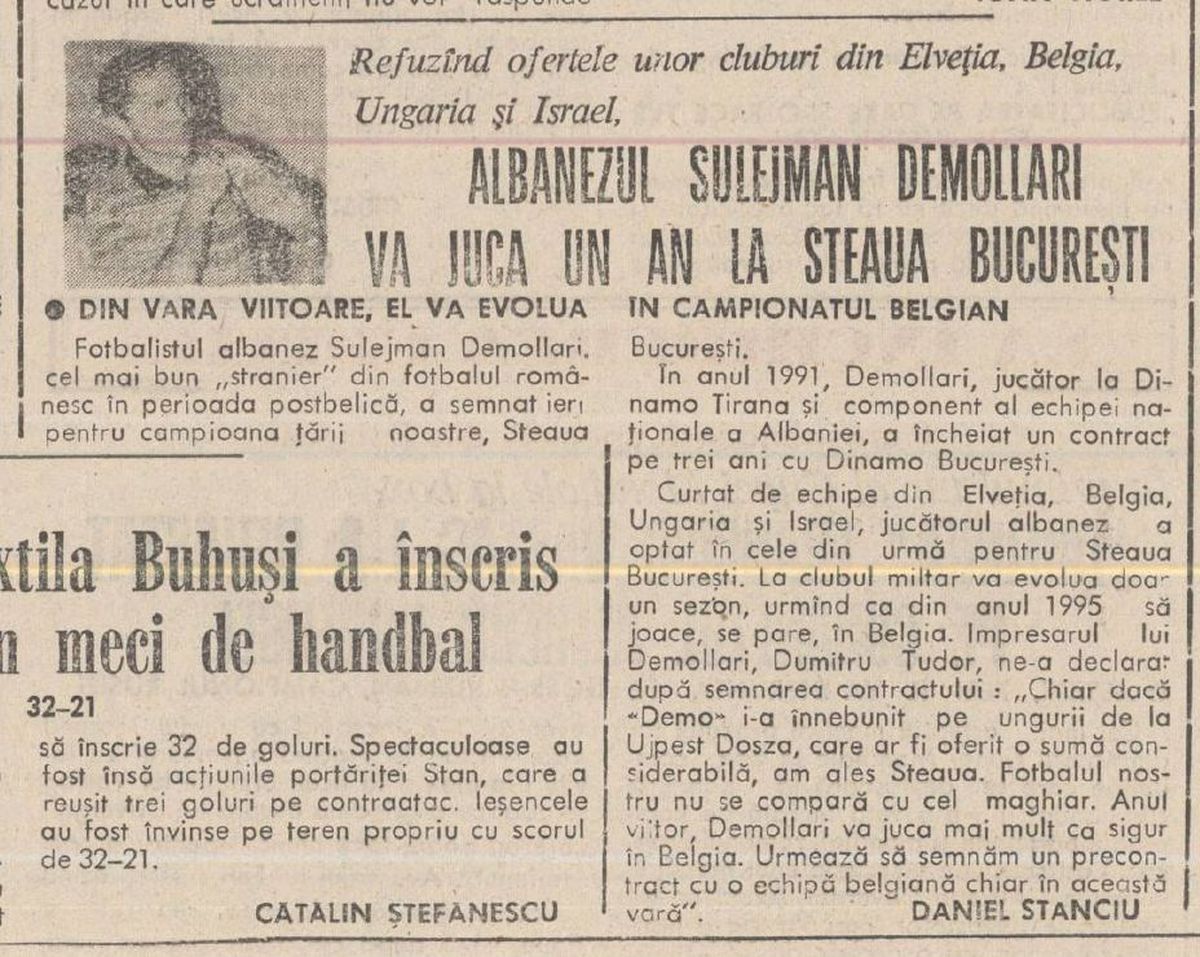 Sulejman Demollari - Dinamo - Steaua