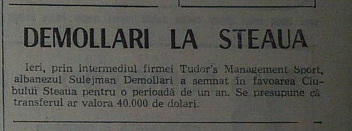 Sulejman Demollari - Dinamo - Steaua