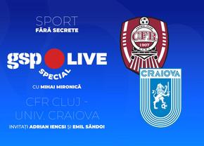 Mihai Mironică analizează duelul CFR Cluj - Universitatea Craiova, la GSP Live Special, alături de Adrian Iencsi și Emil Săndoi