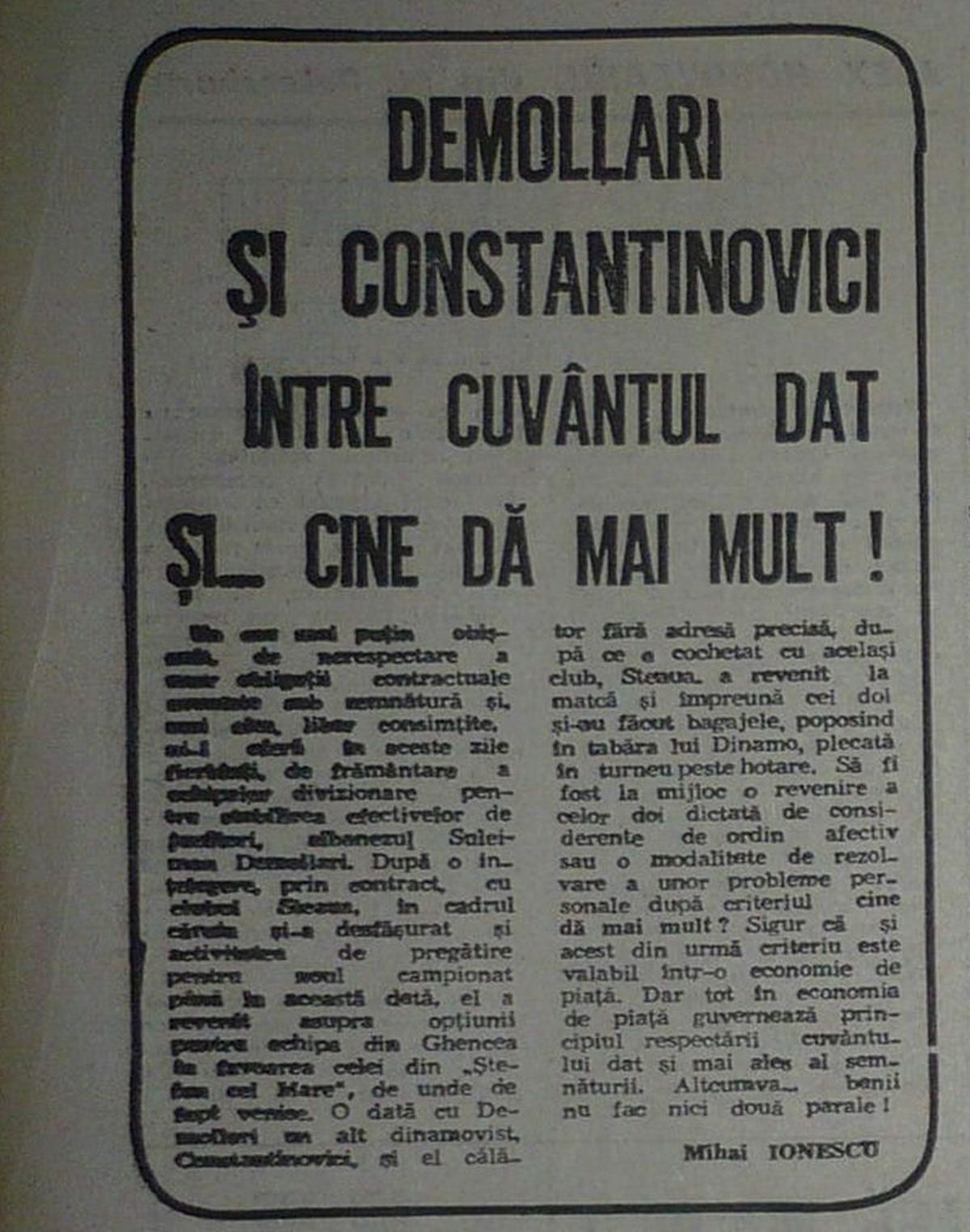 Sulejman Demollari - Dinamo - Steaua