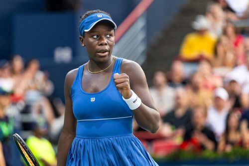 Victoria Mboko sărbătorind un punct la Montreal Foto: Imago Images