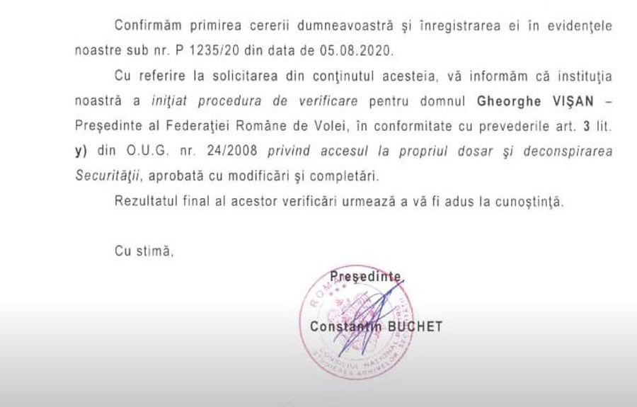 Cererea înregistrată la CNSAS