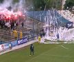 Suporterii au întârziat startul meciului Oțelul Galați - Poli Timișoara // foto: captură DigiSport