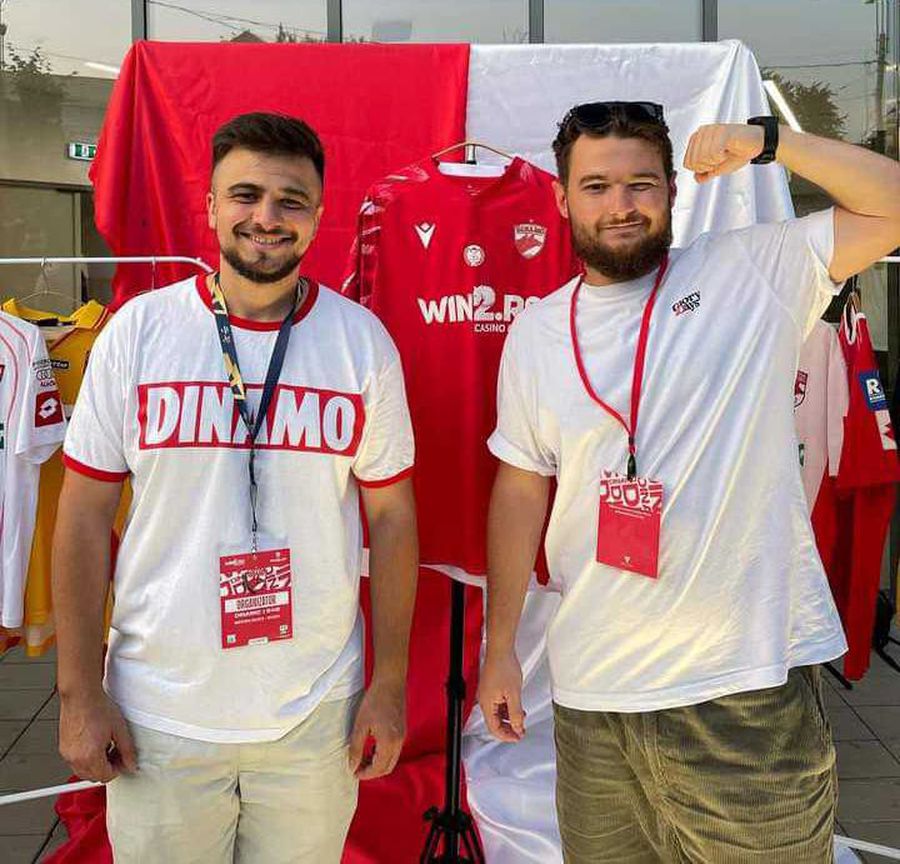 „Încă ni se pare «wow» să stăm de vorbă cu un jucător” » Tribuna Dinamo și pasiunea pentru „câinii roșii”: povestea tricoului viral cu fotbal-șampanie + moment amuzant cu suporterul de care a scris GSP: „Bă, ăsta e ăla al nostru!”