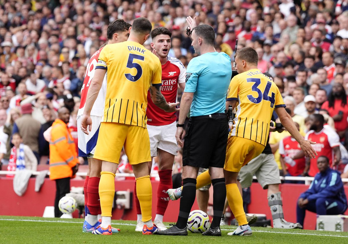 Declan Rice, eliminat în Arsenal - Brighton