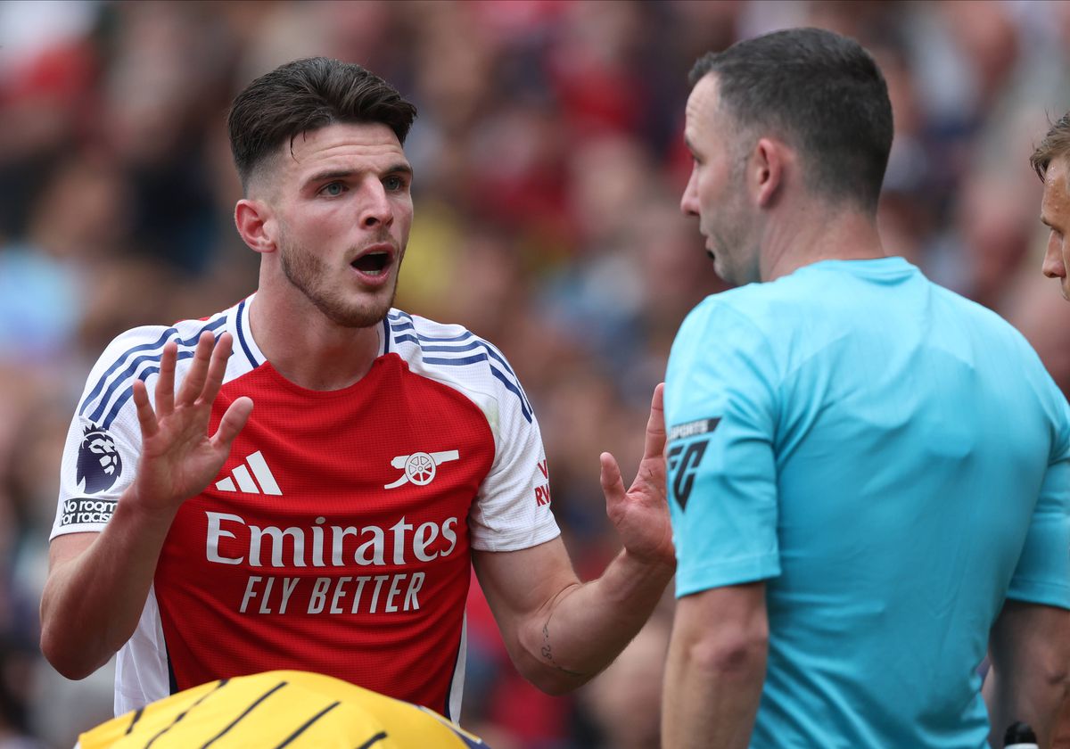 Declan Rice, eliminat în Arsenal - Brighton