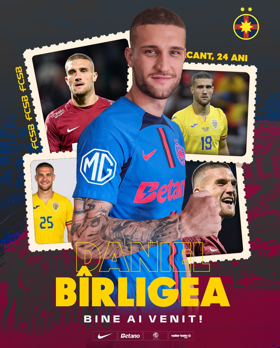 Daniel Bîrligea, prezentat oficial la FCSB! Ce număr va purta atacantul