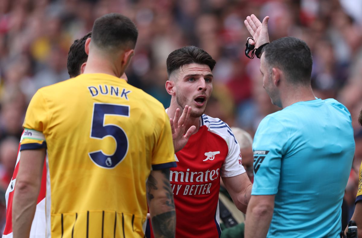 Declan Rice, eliminat în Arsenal - Brighton