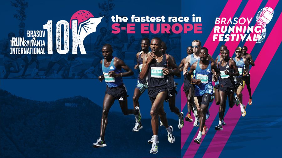 Medaliatul olimpic la Paris 2024, Ronald Kwemoi, și campionul en-titre, Weldon Langat, se aliniază la startul cursei internaționale tRUNsylvania International 10K, parte din Brașov Running Festival