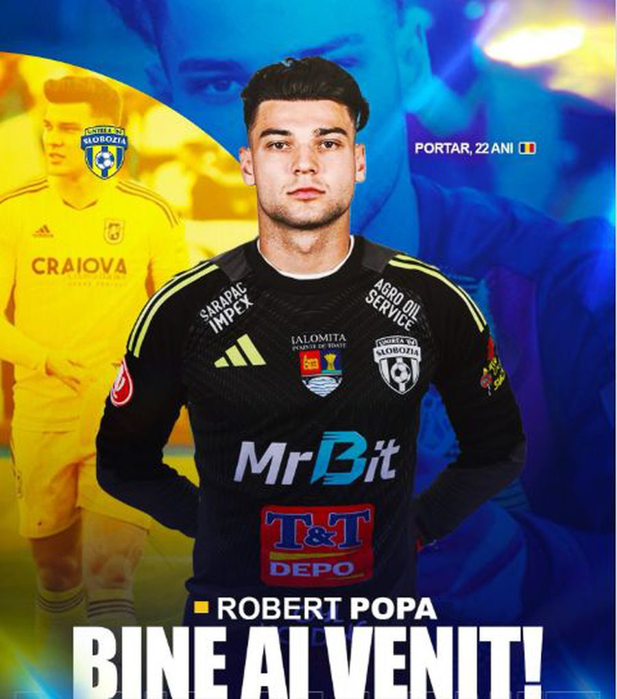 Popa, prezentat oficial la Slobozia Robert Popa, fostul portar al lui FCU Craiova, a semnat cu formația din Superligă