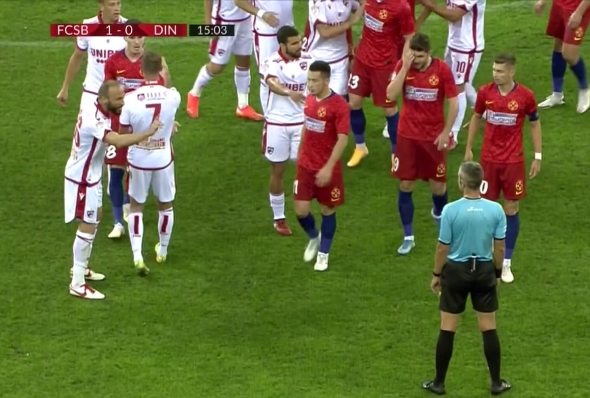 FCSB - DINAMO 3-2. FOTO Florin Tănase și Juan Camara, la un pas de bătaie! Ce s-a întâmplat în minutul 15 al derby-ului