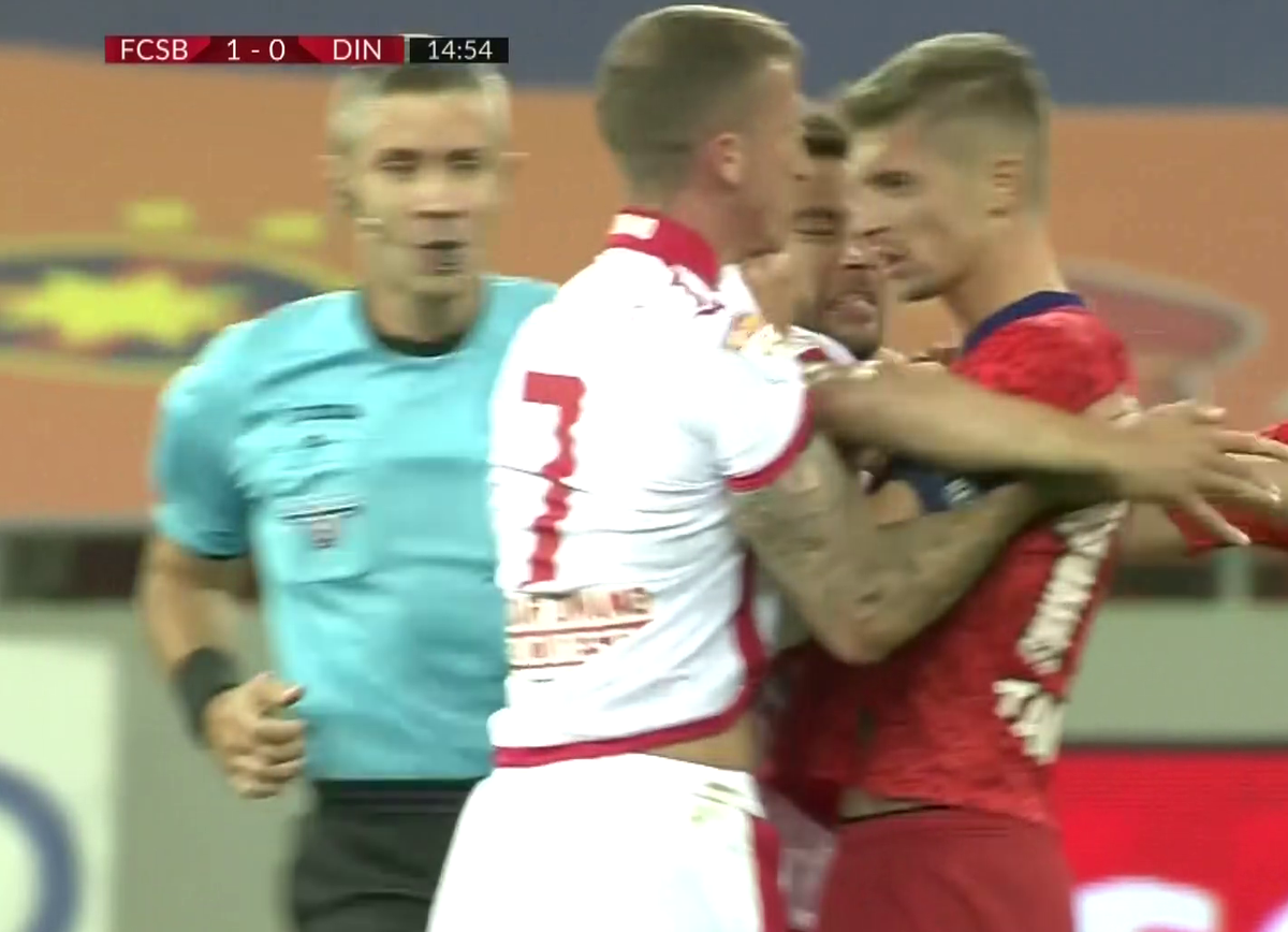 FCSB - DINAMO 3-2. FOTO Florin Tănase și Juan Camara, la un pas de bătaie! Ce s-a întâmplat în minutul 15 al derby-ului