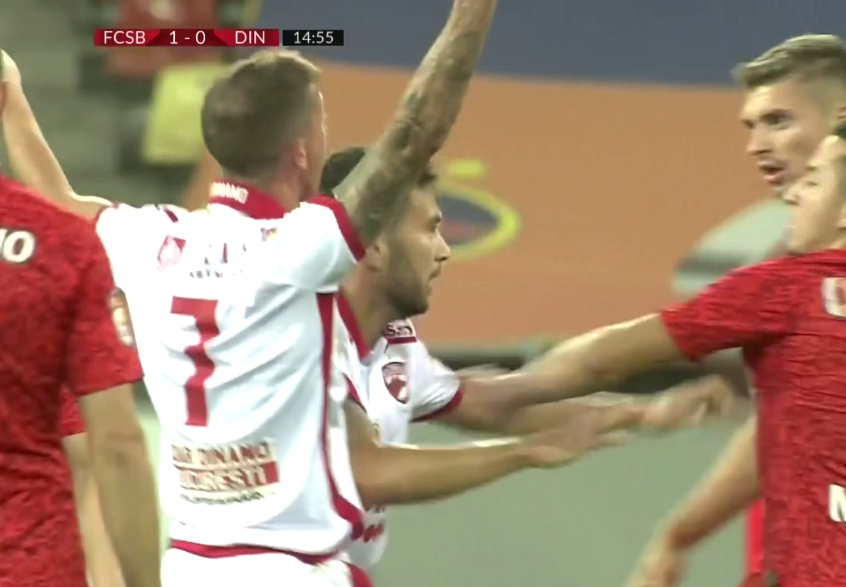 FCSB - DINAMO 3-2. FOTO Florin Tănase și Juan Camara, la un pas de bătaie! Ce s-a întâmplat în minutul 15 al derby-ului