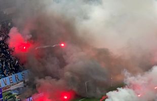 Atmosferă IRESPIRABILĂ la derby-ul Craiovelor: meciul a fost întrerupt din cauza materialelor pirotehnice