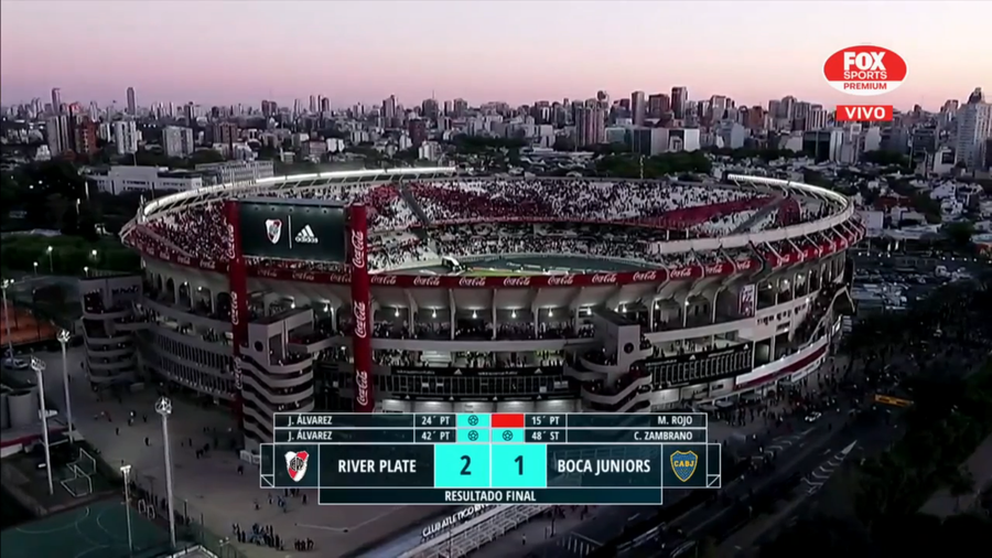 Estadio Monumental Antonio Vespucio Liberti, din Buenos Aires, capacitate 72.054, golindu-se după meci River - Boca, după 582 de zile cu spectatori! Lacrimile lui Gallardo + jucătorii lui River au ținut „un minut de reculegere” pentru oaspeți, după ce i-au bătut cu 2-1