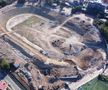 Vedere din dronă cu șantierul de la malul mării, ce-a mai rămas din vechiul stadion „Gheorghe Hagi"