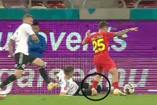 Faza primului penalty cerut de FCSB // sursă capturi foto: digisport.ro