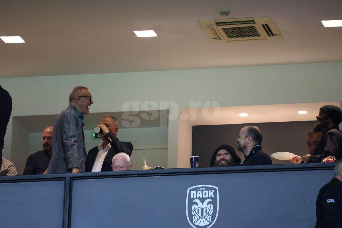 Gigi Becali, imagini senzaționale din loja de la PAOK - FCSB » Surpriză: cine este pe stadion lângă patronul campioanei