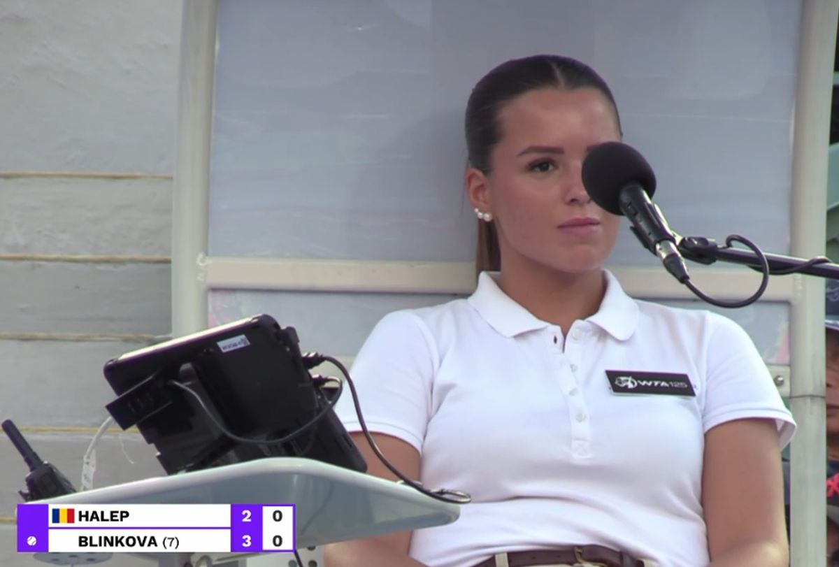 Martina Baldi, arbitra meciului Simona Halep - Anna Blinkova