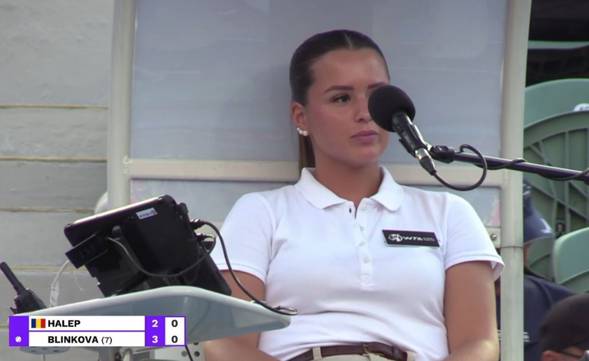 Martina Baldi, arbitra meciului Simona Halep - Anna Blinkova