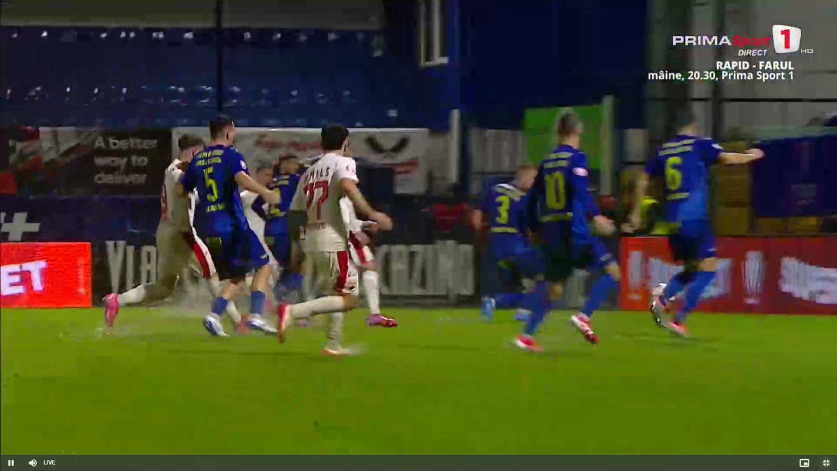 Dinamoviștii au cerut penalty după șutul lui Armstrong