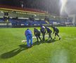 Dinamo - Slobozia, la un pas să fie AMÂNAT! Organizatorii și fanii au ajutat la îndepărtarea apei