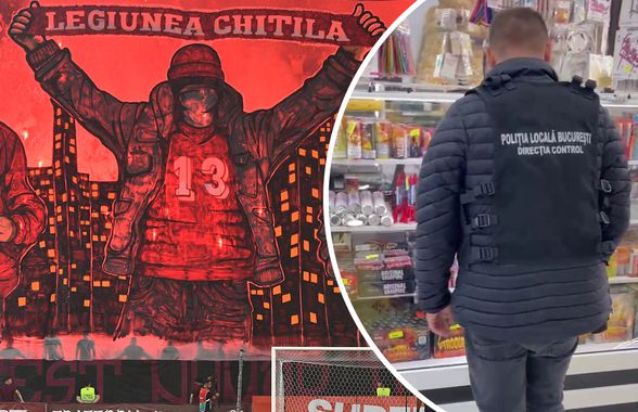 Torțe și fumigene la liber în mall! Poliția a confiscat peste 16.000 de articole pirotehnice cu o zi înaintea meciului FCSB - Young Boys » Rapid, amenzi de 500.000 de euro