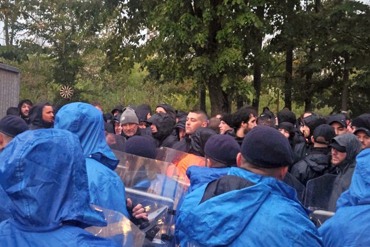 Conflictul dintre jandarmii români și ultrașii elvețieni / FOTO: GSP.ro