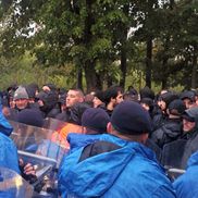 Conflictul dintre jandarmii români și ultrașii elvețieni / FOTO: GSP.ro