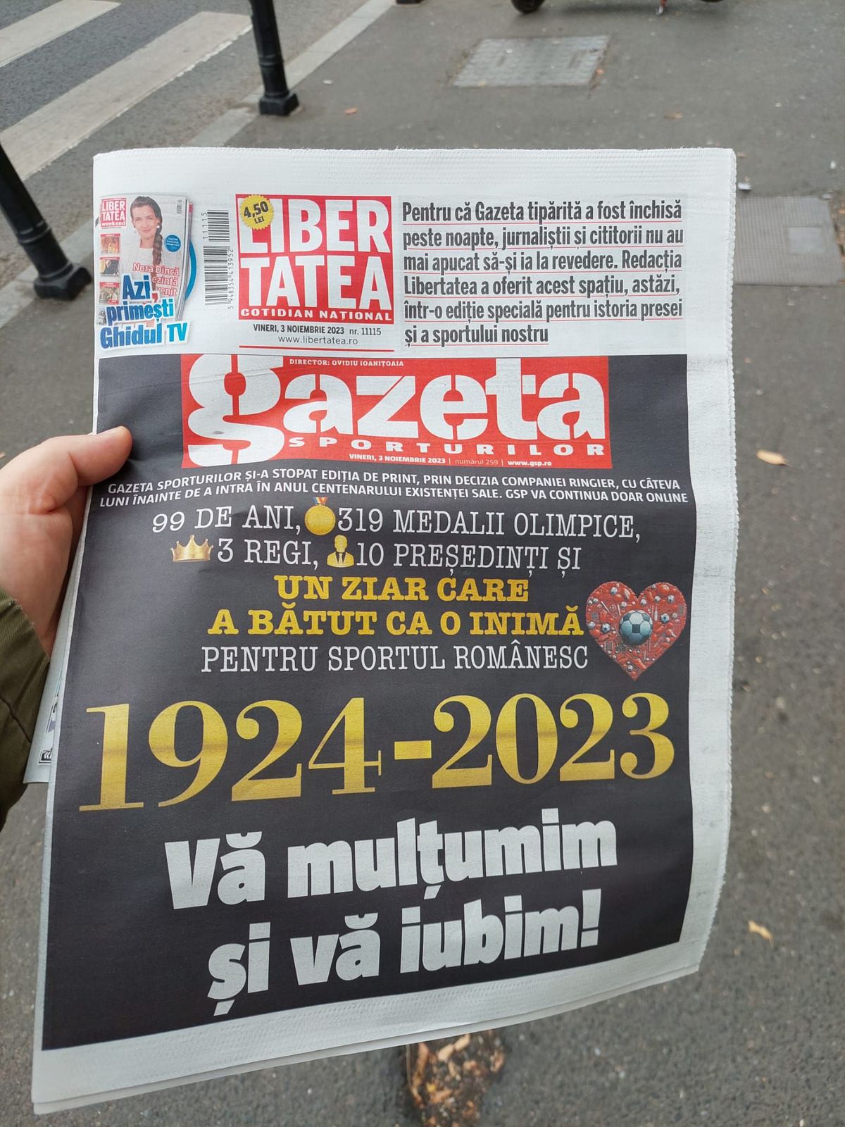 Gazeta Sporturilor - ultima zi cu ediție tipărită