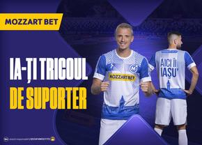 Deschizi cont la Mozzart Bet, depui minim 50 lei și primești cadou tricoul de suporter al Politehnicii Iasi!