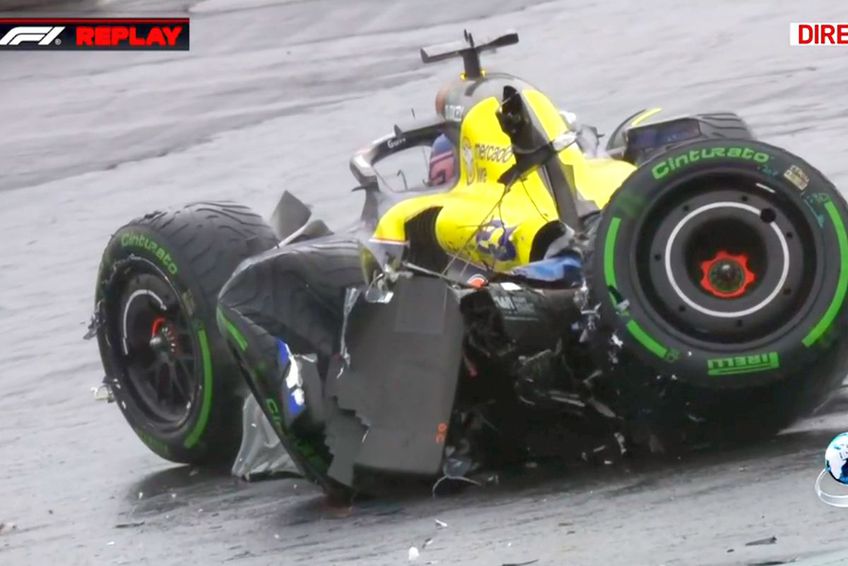 Alexander Albon și-a făcut praf monopostul pe Interlagos // foto: captură Antena 3 CNN