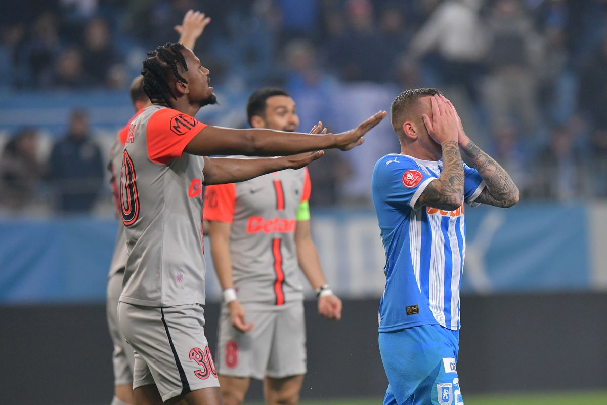 Universitatea Craiova - FCSB 1-1 » Campioană naivă: cu om în plus mai bine de o repriză, oaspeții s-au păcălit, crezându-se învingători prea devreme. 3 fotbaliști eliminați în Bănie