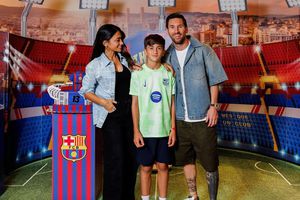 Lionel Messi, petrecere cu tematică FC Barcelona pentru fiul său Thiago » Tort în forma stadionului Camp Nou