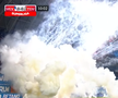 CSU Craiova - FCU Craiova, întrerupt din cauza torțelor / FOTO: Captură TV@ Digi Sport 1