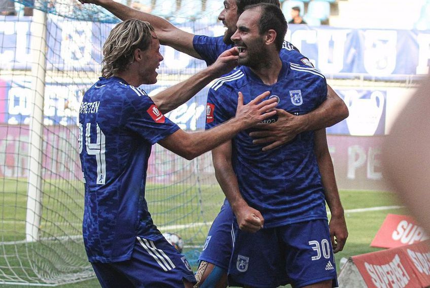 William Baeten, stânga, se bucură cu compatriotul său, Van Durmen, după un gol marcat pentru FCU Craiova FOTO: GSP