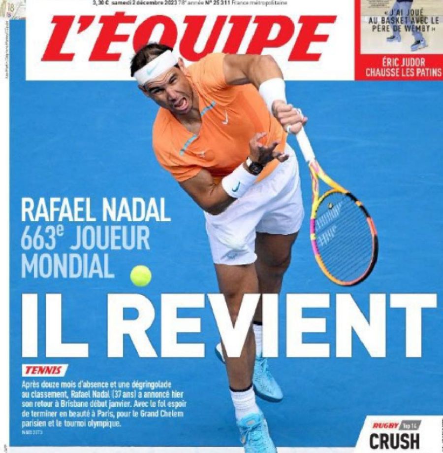 „Se întoarce!” » După 18 ani, L’Equipe a refăcut o primă pagină memorabilă: reverență pentru unul dintre cei mai mari sportivi ai planetei